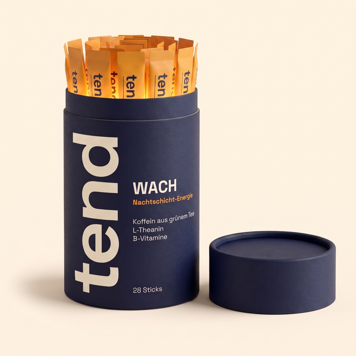 Offene Tend-Wach-Dose, die Amber-Sticks ragen heraus